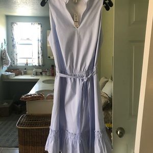 Blue Poplin sleeveless dress